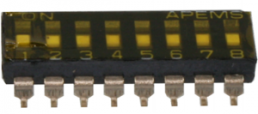 DIP switche, 8 pole, straight, 25 mA/24 VDC, IKD0803000