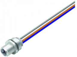 Sensor actuator cable, M12-flange plug, straight to open end, 4 pole + FE, 0.2 m, 12 A, 09 0641 700 05