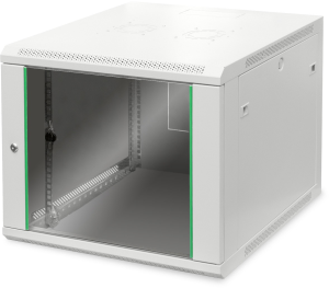 9 HE wall cabinet, (H x W x D) 505 x 600 x 600 mm, IP20, sheet steel, light gray, DN-19 09U-6/6-EC