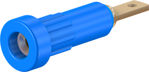 2 mm socket, flat plug connection, mounting Ø 4.9 mm, blue, 23.1011-23