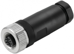 Socket, M12, 4 pole, screw connection, straight, 9457240000