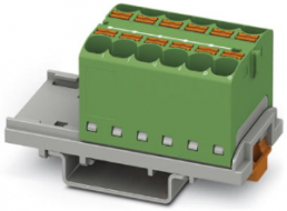 Distribution block, push-in connection, 0.2-6.0 mm², 12 pole, 32 A, 6 kV, green, 3273556