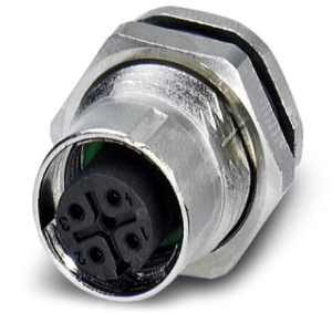 Socket, M12, 4 pole, solder pins, SPEEDCON locking, straight, 1553462