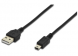 USB 2.0 Adapter cable, USB plug type A to Mini-USB plug type B, 1.8 m, black
