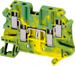 Ground terminal, 4 pole, 0.14-6.0 mm², clamping points: 4, green/yellow, screw connection