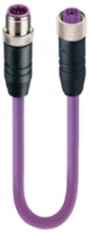 Sensor actuator cable, M12-cable plug, straight to M12-cable socket, straight, 5 pole, 0.15 m, PUR, purple, 4 A, 934636291