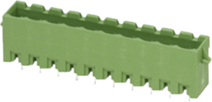 Pin header, 11 pole, pitch 5 mm, straight, green, 1944686
