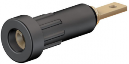 2 mm socket, flat plug connection, mounting Ø 4.9 mm, black, 23.1011-21