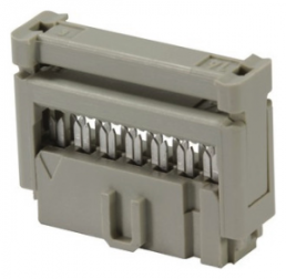 Female connector, 20 pole, pitch 2.54 mm, straight, gray, 09185205804