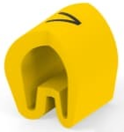 PVC cable maker, imprint "V", (L x W x H) 4.75 x 4.5 x 5.8 mm, max. bundle Ø 5.7 mm, yellow, EC0904-000