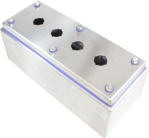 Stainless steel push button enclosure, (L x W x H) 126.49 x 115.06 x 303.27 mm, metal, IP69/IP69K, HYMPB4VSS