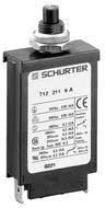 Circuit breaker, 1 pole, T characteristic, 10 A, 28 V (DC), 240 V (AC), faston plug 6.3 x 0.8 mm, threaded fastening, IP40