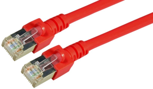 Patch cable, RJ45 plug, straight to RJ45 plug, straight, Cat 5e, SF/UTP, PVC, 7.5 m, red