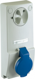 CEE surface-mounted socket, 3 pole, 16 A/200-250 V, blue, 6 h, IP44, 82031