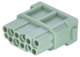 Socket contact insert, DD, 12 pole, unequipped, crimp connection, 09140123102