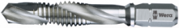 HSS combination tap, Ø 2.5 mm, 1/4" bit, 36 mm, M3, spiral length 24 mm, DIN 1173-D, 05104640001