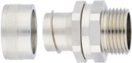 Straight hose fitting, 2-part, M40, 40 mm, brass, nickel-plated, IP68, metal, (L) 45 mm