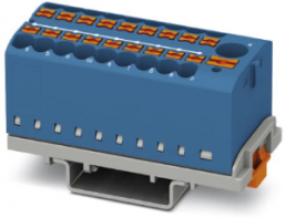 Distribution block, push-in connection, 0.14-4.0 mm², 19 pole, 24 A, 8 kV, blue, 3273112