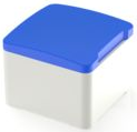 Plunger, square, (L x W x H) 11.65 x 11 x 11 mm, blue, for short-stroke pushbutton, 5.05.512.002/2600