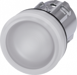 Indicator light, 22 mm, round, metal, high gloss,white, lens, smooth
