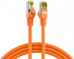 Patch cable, RJ45 plug, straight to RJ45 plug, straight, Cat 6A, S/FTP, LSZH, 0.15 m, orange