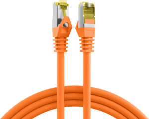 Patch cable, RJ45 plug, straight to RJ45 plug, straight, Cat 6A, S/FTP, LSZH, 3 m, orange