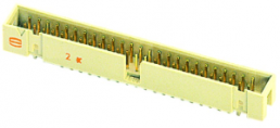 Pin header, 10 pole, pitch 2.54 mm, straight, beige, 09195105324