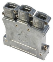D-Sub connector housing, size: 5 (DD), angled 5°, straight 180°, angled 5°, zinc die casting, silver, 61030010119010
