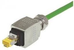Patch cable, RJ45 plug, straight to RJ45 plug, straight, Cat 6, PUR, 1.5 m, green