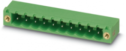 Pin header, 4 pole, pitch 5.08 mm, angled, green, 1924101