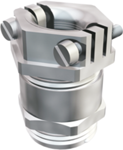 Cable gland, PG29, 40/42 mm, Clamping range 24 to 26 mm, IP54, silver, 2046296
