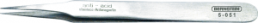 SMD tweezers, uninsulated, antimagnetic, Special steel, 115 mm, 5-051