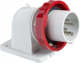 CEE wall plug with phase inverter, 4 pole, 16 A/380-415 V, red, 6 h, IP67, 83880