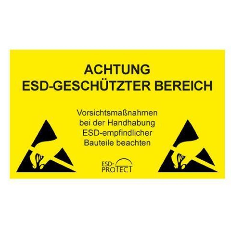 Warnschild für eine ESD-Schutzzone von ESD-protect