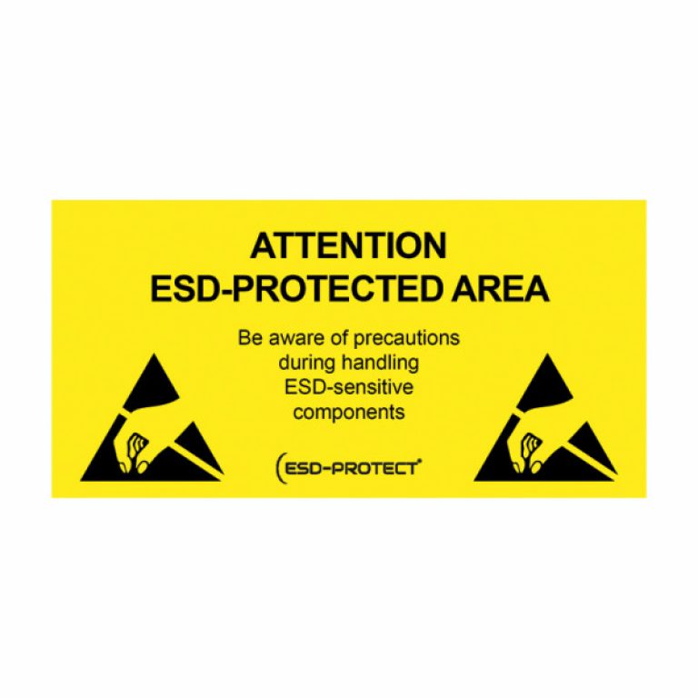 Warning shield for an ESD protected area